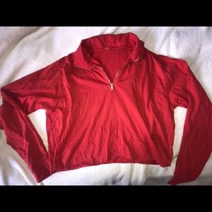 red brandy melville quarter zip🍒